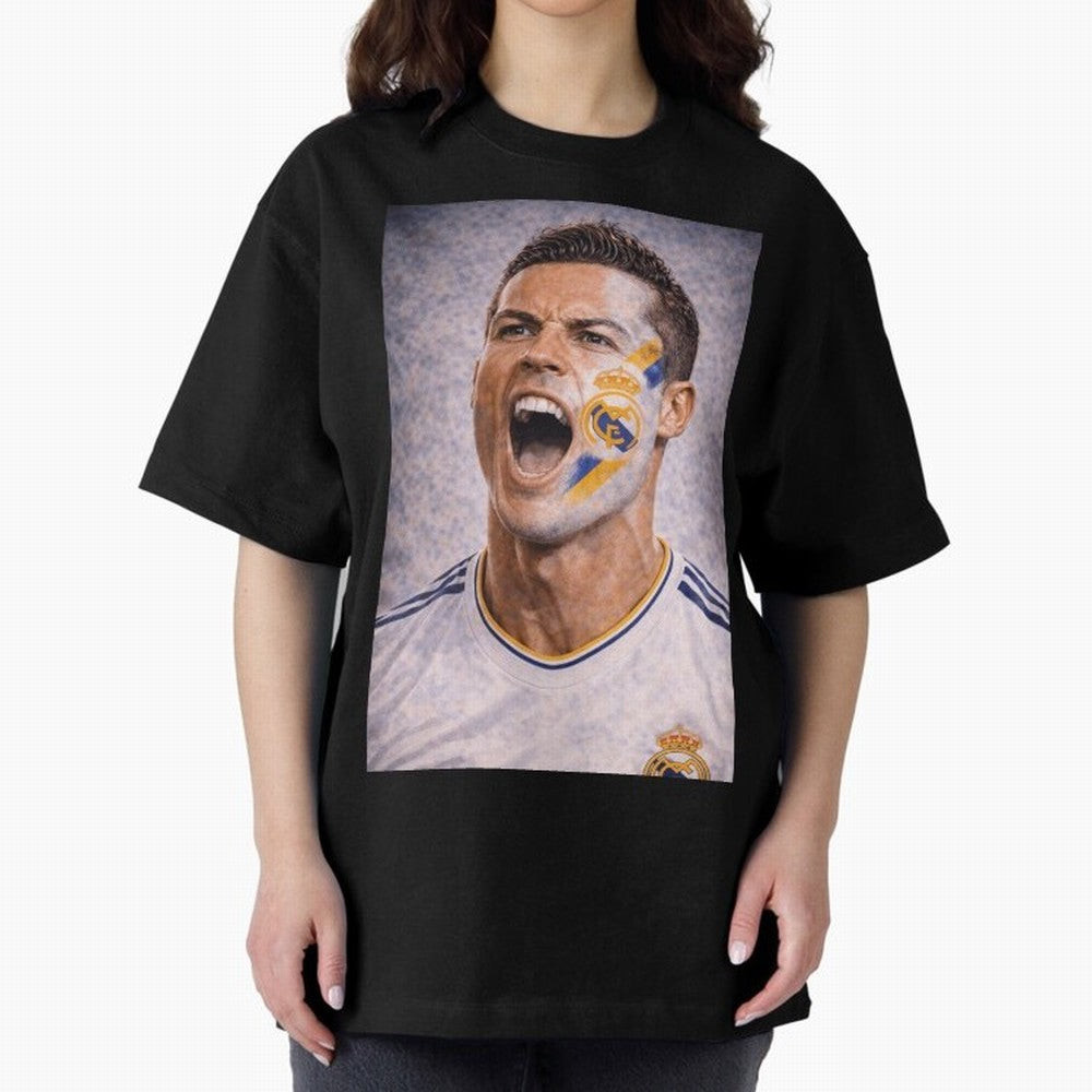 Cristiano Ronaldo ¡ª A Fan Portrait in Motion Oversized T-Shirt Wear the Spirit of the FIFA World Cup 2026 Journey through CR7 and Messi Highlights, Spain and Netherlands Pride, Goal Celebration Energy, Supporter Heritage, Football Icons and