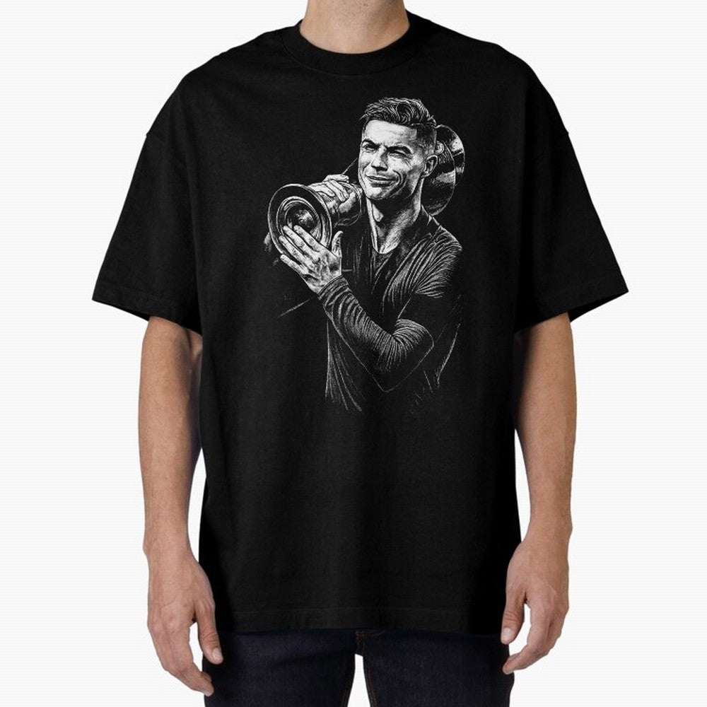 Cristiano Ronaldo Nations League Cup Oversized T-Shirt Celebrate Every Goal in the FIFA World Cup 2026 Group Stage Journey through Neymar, Haaland and Cristiano Ronaldo Highlights, France and Portugal Pride, Football History, Final Match Energy,