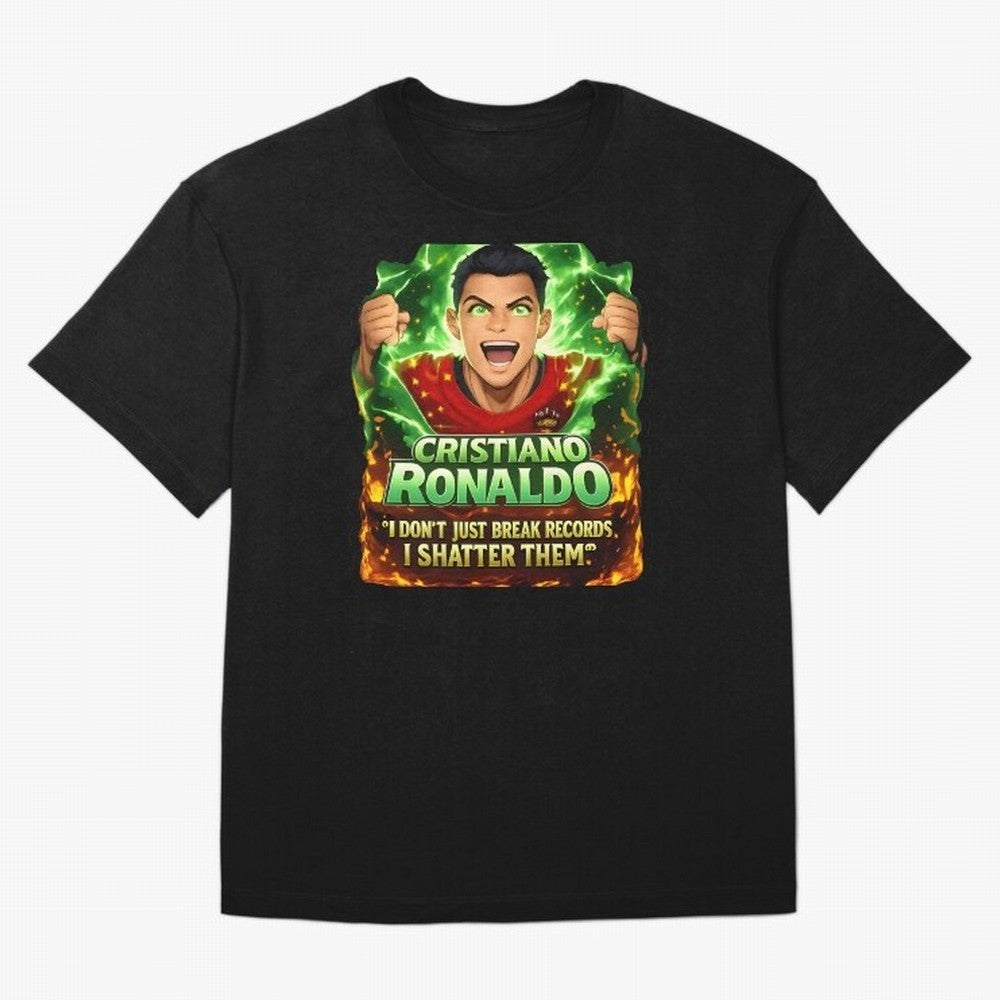 Cristiano Ronaldo Power Art Poster ¨C Legendary Football Motivation Design Oversized T-Shirt Celebrate Football Heritage in FIFA World Cup 2026 Filled with Cristiano Ronaldo, Haaland and CR7, France Energy, Fan Favorite Moments, National Team