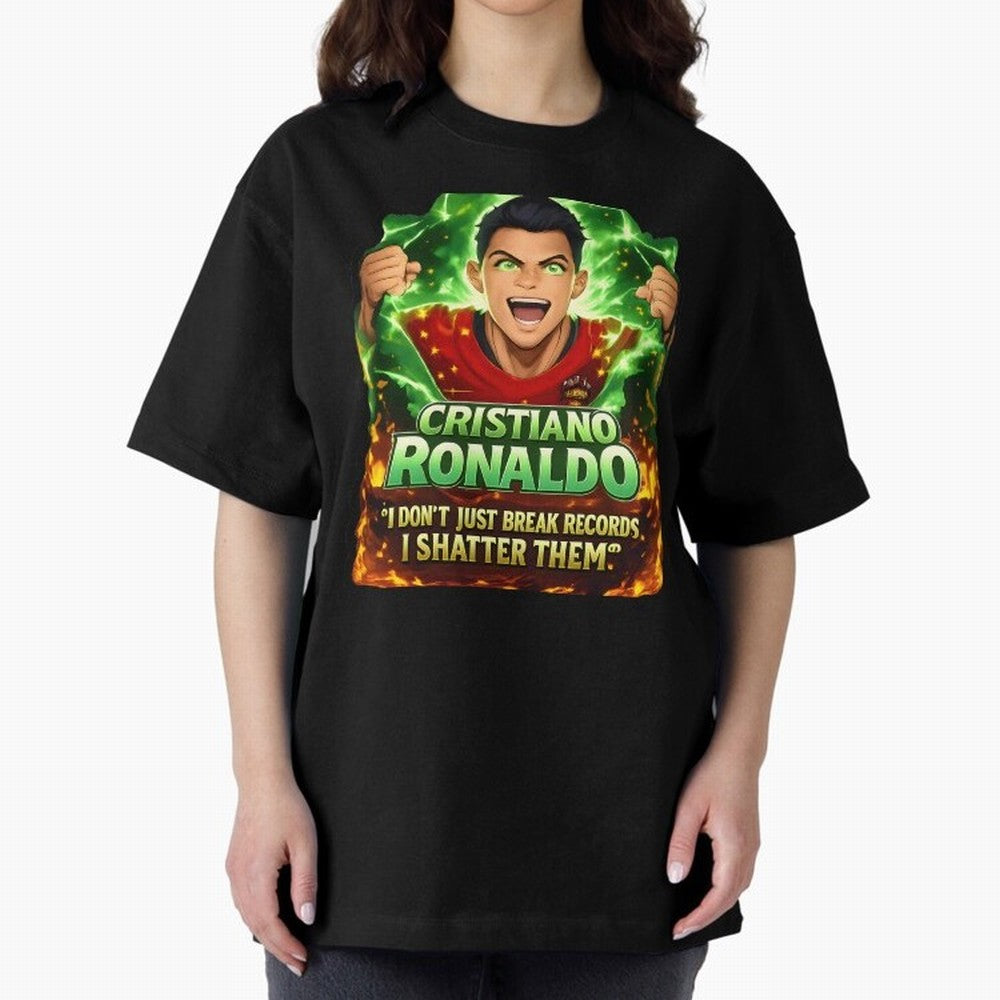 Cristiano Ronaldo Power Art Poster ¨C Legendary Football Motivation Design Oversized T-Shirt Celebrate Football Heritage in FIFA World Cup 2026 Filled with Cristiano Ronaldo, Haaland and CR7, France Energy, Fan Favorite Moments, National Team