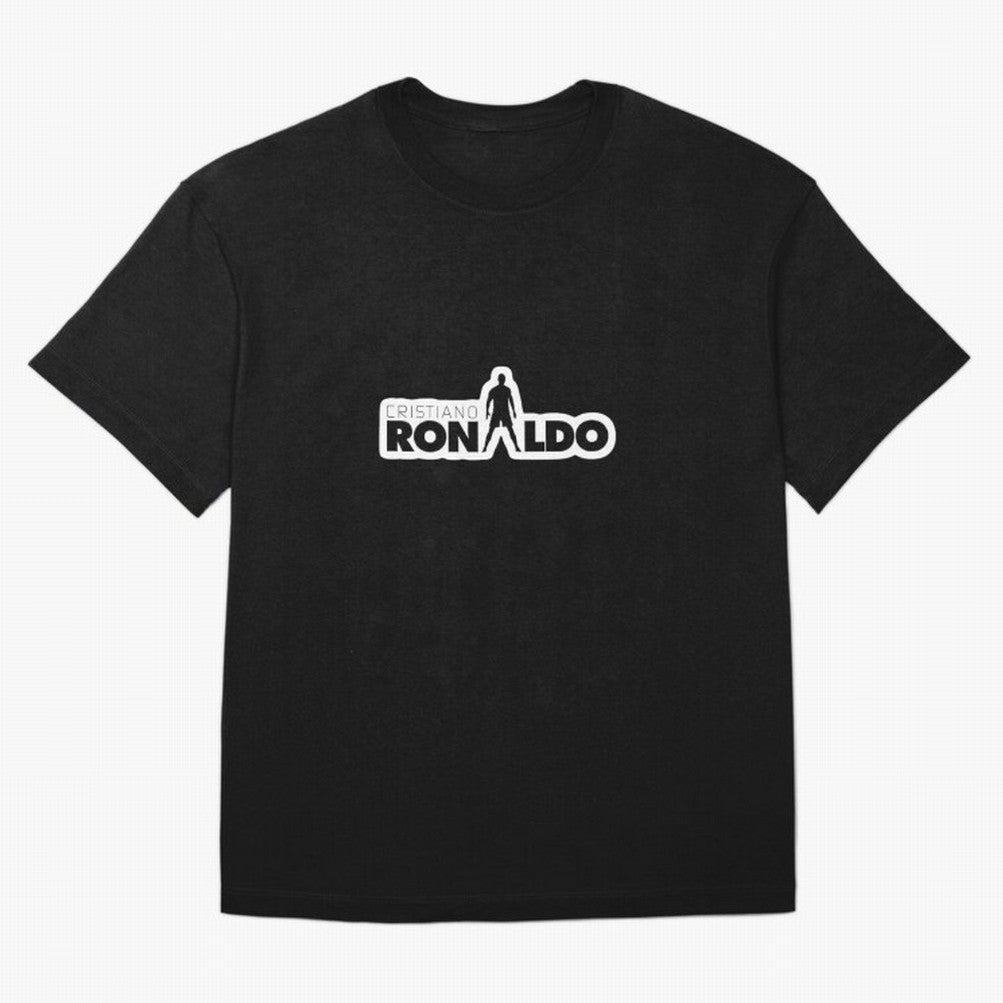 Cristiano Ronaldo Silhouette Typography Design Oversized T-Shirt Represent the Passion of Match Day Hype around FIFA World Cup 2026 Group Stage, Mbappe and Neymar, Brazil, Portugal and Argentina, Classic Soccer Heritage, Championship Pressure, Fan