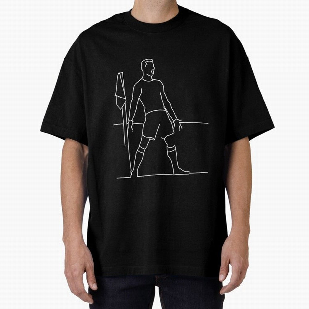 Siuuu! (blck) Oversized T-Shirt Support FIFA World Cup 2026 Group Stage Filled with CR7, France and Portugal Energy, Football Festival Excitement, Trophy Ambitions, Country Rivalries and Star Player Buzz; Created for Match Day Parties, Soccer