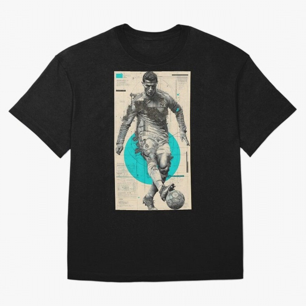 Futuristic Cristiano Ronaldo Illustration ¨C Cyber-Tech Football Art Oversized T-Shirt Support the Legends of FIFA World Cup 2026 Group Stage Filled with Haaland, Portugal, Spain and Germany Energy, Champion Mindset, Group Stage Buzz, Knockout
