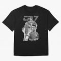 CR7 Cristiano Ronaldo illustration ink black white watercolour Oversized T-Shirt Feel International Energy from Global Football Passion for FIFA World Cup 2026, Highlighting Messi, Neymar and Mbappe, Brazil, Portugal and Argentina, Football
