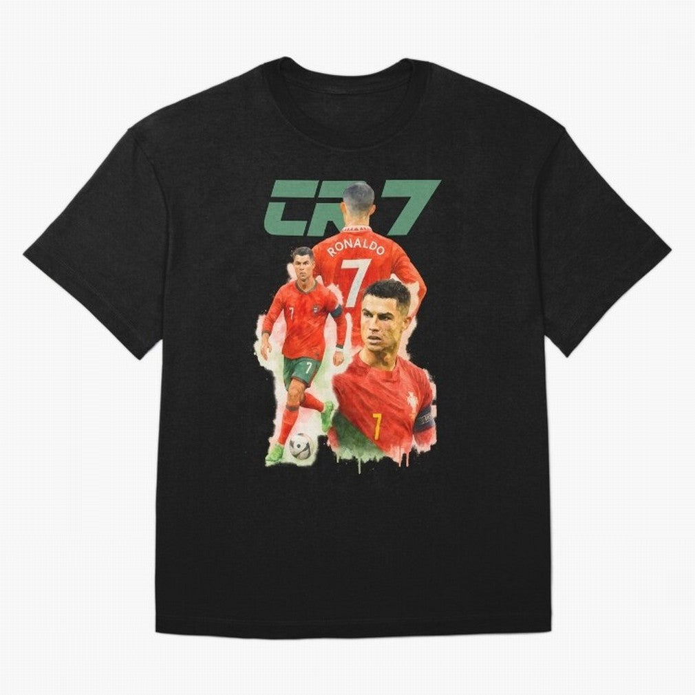 CR7 Cristiano Ronaldo illustration watercolour Oversized T-Shirt Join FIFA World Cup 2026 for Fans of CR7 and England, France and Netherlands, Bringing Football Passion, Legendary Performances, Festival Vibes and Supporter Community; Built for