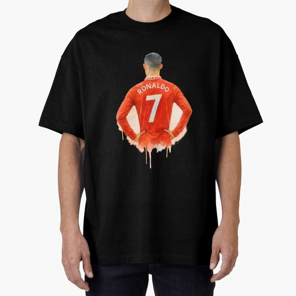 CR7 Cristiano Ronaldo potrait art a powerful moment artwork Oversized T-Shirt Celebrate Supporters United by the FIFA World Cup 2026 USA Canada Mexico Journey through Neymar, Haaland and Cristiano Ronaldo Highlights, Portugal Pride, Vintage Soccer