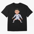 Cristiano Ronaldo Cartoon Oversized T-Shirt Enjoy the Biggest Football Party of FIFA World Cup 2026 USA Canada Mexico for Fans of Haaland and Mbappe and Brazil, Bringing Fan Favorite Moments, National Team Passion, Big Match Drama and Soccer