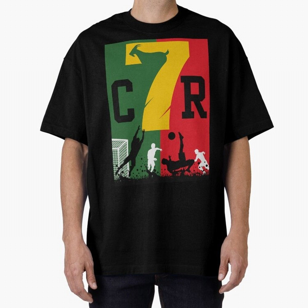 Portugal The Goat CR 7 World Cup 2026 Oversized T-Shirt Carry National Pride through the FIFA World Cup 2026 USA Canada Mexico Journey through Cristiano Ronaldo, Haaland and CR7 Highlights, Netherlands Pride, Championship Spirit, Famous Goals,