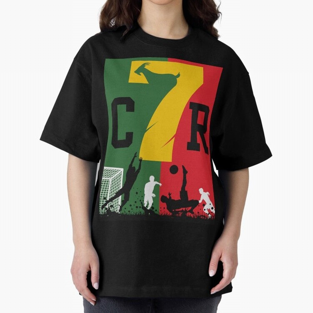 Portugal The Goat CR 7 World Cup 2026 Oversized T-Shirt Carry National Pride through the FIFA World Cup 2026 USA Canada Mexico Journey through Cristiano Ronaldo, Haaland and CR7 Highlights, Netherlands Pride, Championship Spirit, Famous Goals,