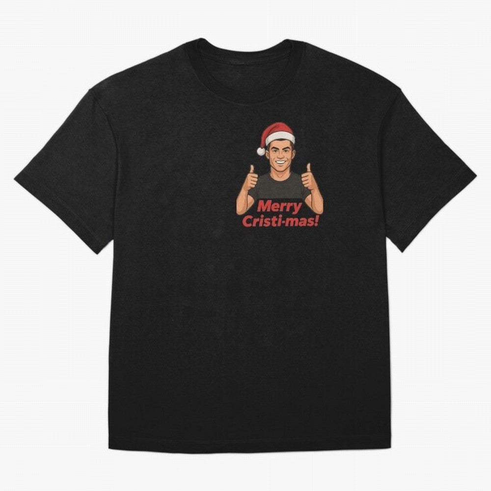 Merry Cristi-mas! CR7 Xmas holiday cheer Oversized T-Shirt Celebrate Football Dreams Across Global Football Passion for FIFA World Cup 2026, Connected to Cristiano Ronaldo, Haaland and CR7, France and Portugal, Stadium Memories, Football Loyalty,