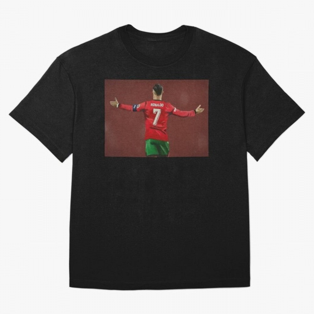Cristiano Ronaldo portrait painting Oversized T-Shirt Bring World Football Passion into the FIFA World Cup 2026 Group Stage Journey through Mbappe Highlights, Portugal, Spain and Germany Pride, Game Day Rituals, Football Legends, Country Pride and