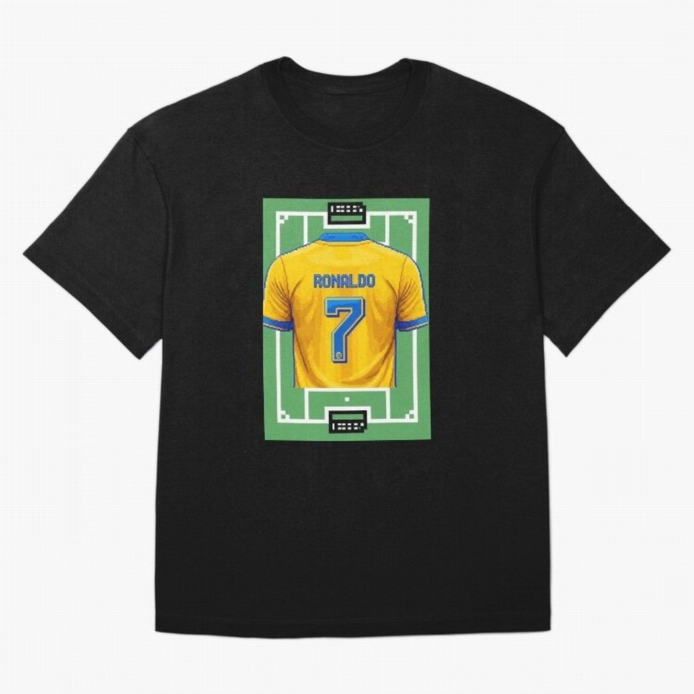 Cristiano Ronaldo Al-Nassr 8-Bit Soccer Football Oversized T-Shirt Follow Every Goal of Match Day Hype around FIFA World Cup 2026 Group Stage, Haaland and Mbappe, Brazil, Portugal and Argentina, Tournament Hype, Historic Matchups, Family Viewing