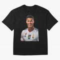 smiling Cristiano Ronaldo Oversized T-Shirt Bring a Vintage Feel to Match Day Hype around FIFA World Cup 2026, CR7, Germany, Worldwide Fan Energy, Dramatic Goals, Stadium Lights and Championship Celebrations; Made for Die Hard Supporters, Soccer