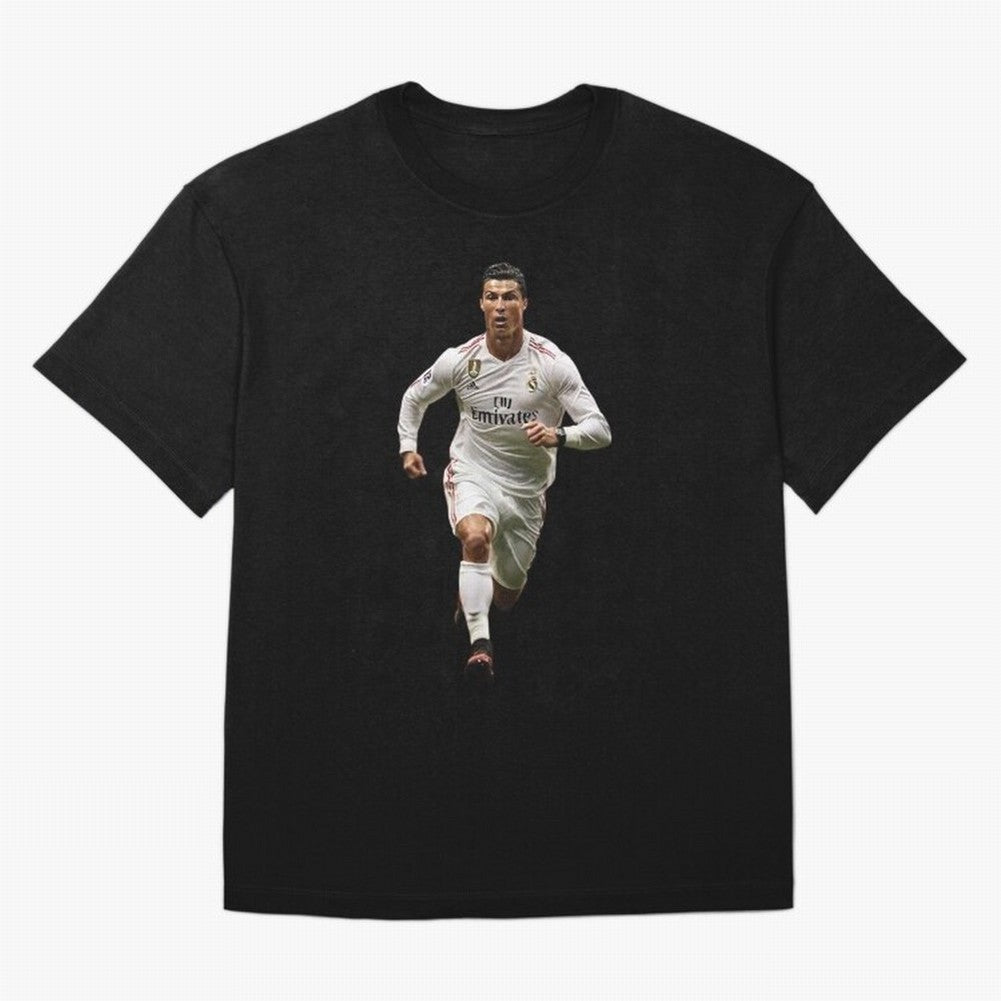 Cristiano Ronaldo runner Oversized T-Shirt Celebrate Fan Favorites in Match Day Hype around FIFA World Cup 2026, Messi, CR7 and Mbappe, Portugal, Spain and Germany, Worldwide Fan Energy, Dramatic Goals, Stadium Lights and Championship Celebrations;