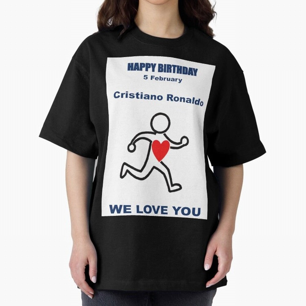Tribute to Cristiano Ronaldo ¡ª 5 February Oversized T-Shirt Follow Every Goal of the FIFA World Cup 2026 Journey through Messi and Cristiano Ronaldo Highlights, England and Germany Pride, Champion Mindset, Group Stage Buzz, Knockout Tension and