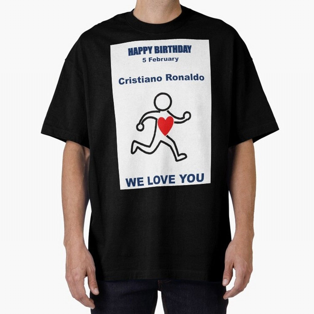 Tribute to Cristiano Ronaldo ¡ª 5 February Oversized T-Shirt Follow Every Goal of the FIFA World Cup 2026 Journey through Messi and Cristiano Ronaldo Highlights, England and Germany Pride, Champion Mindset, Group Stage Buzz, Knockout Tension and