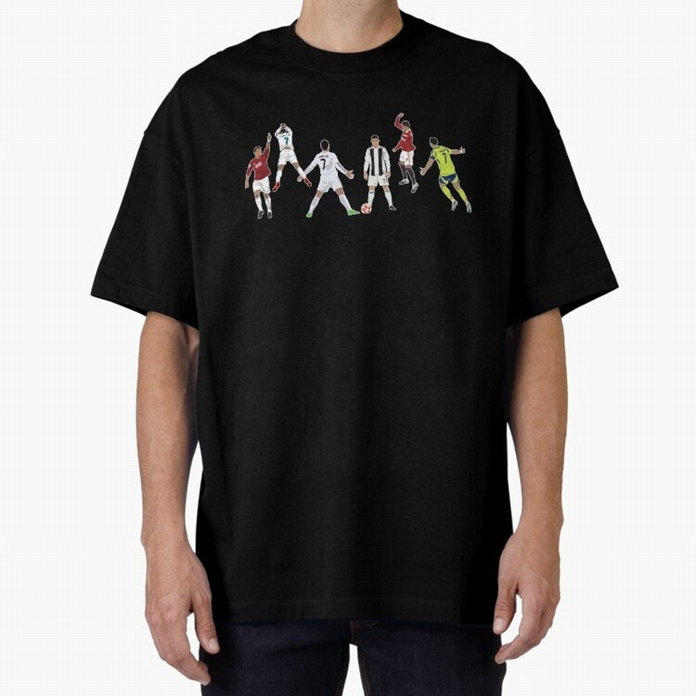 Ronaldo Forever Minimalist Career Goal Celebrations Oversized T-Shirt Make Game Day About FIFA World Cup 2026 Group Stage Centered on Mbappe and Neymar, Spain Energy, Football Passion, Legendary Performances, Festival Vibes and Supporter Community;