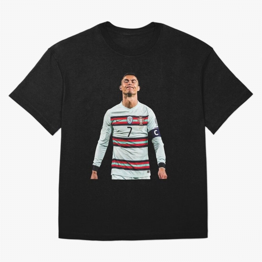 Cristiano Ronaldo Design Oversized T-Shirt Keep Football History Alive during Global Football Passion for FIFA World Cup 2026, Highlighting Messi, Brazil, Supporter Pride, Iconic Celebrations, Legendary Names and Global Match Day Energy; Ideal for