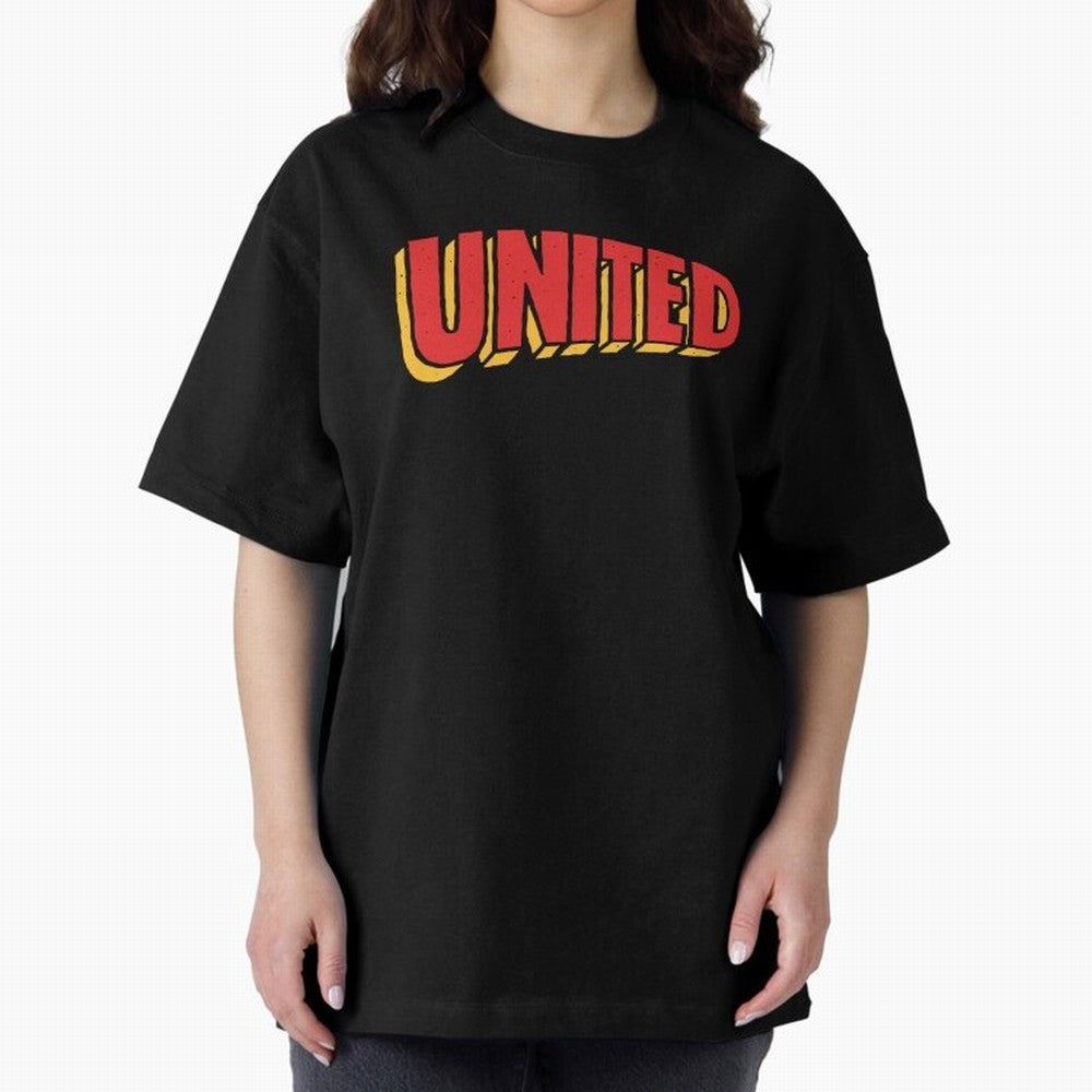 Manchester United Comic Style Oversized T-Shirt Fuel Your Fan Pride for FIFA World Cup 2026 USA Canada Mexico Driven by Messi and Cristiano Ronaldo, France Energy, Goal Celebration Energy, Supporter Heritage, Football Icons and Worldwide Tournament