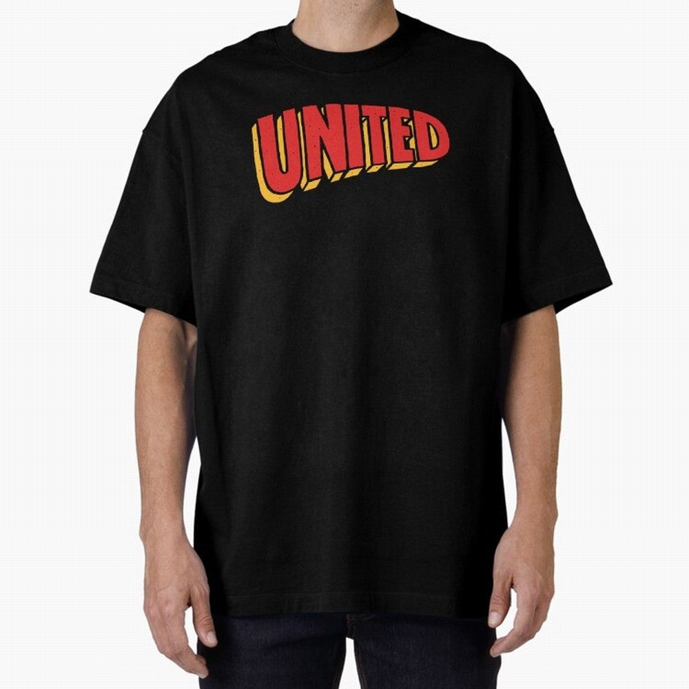 Manchester United Comic Style Oversized T-Shirt Fuel Your Fan Pride for FIFA World Cup 2026 USA Canada Mexico Driven by Messi and Cristiano Ronaldo, France Energy, Goal Celebration Energy, Supporter Heritage, Football Icons and Worldwide Tournament