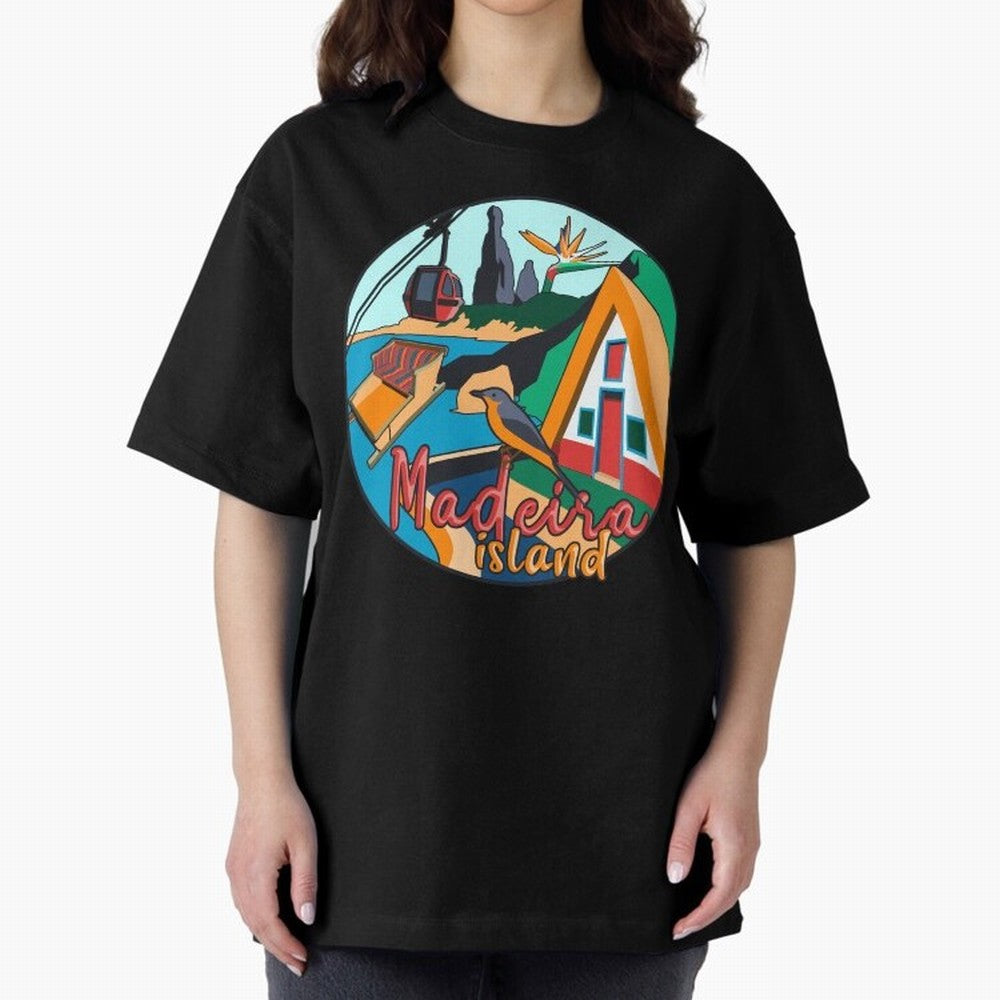 Madeira Island Oversized T-Shirt Remember FIFA World Cup 2026 Group Stage Spirit, Centered on France and Portugal, CR7, Stadium Memories, Football Loyalty, International Chants and Championship Tradition; Ideal for Football Dads, Football Moms,