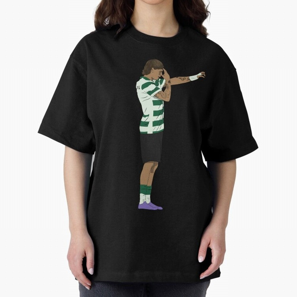 Ricardo Mangas Sporting Goal Celebration Minimalist Oversized T-Shirt Bring a Vintage Feel to Match Day Hype around FIFA World Cup 2026 USA Canada Mexico, Cristiano Ronaldo, Haaland and CR7, Spain and Netherlands, Classic Soccer Heritage,