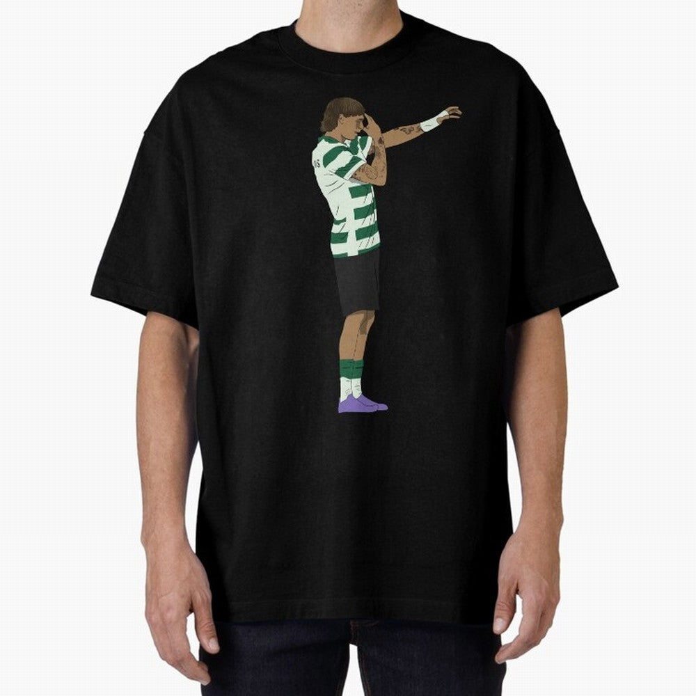 Ricardo Mangas Sporting Goal Celebration Minimalist Oversized T-Shirt Bring a Vintage Feel to Match Day Hype around FIFA World Cup 2026 USA Canada Mexico, Cristiano Ronaldo, Haaland and CR7, Spain and Netherlands, Classic Soccer Heritage,