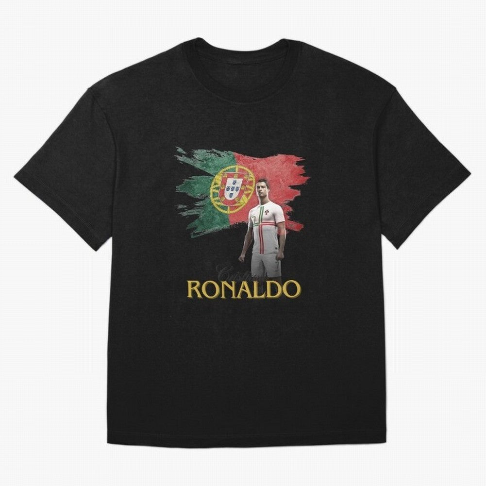 Cristiano Ronaldo - Portugal Flag Tribute (SIUUU!) Oversized T-Shirt Celebrate Fan Favorites in Global Football Passion for FIFA World Cup 2026 Group Stage, with Cristiano Ronaldo, Haaland and CR7, Spain, Match Day Excitement, Supporter Culture,