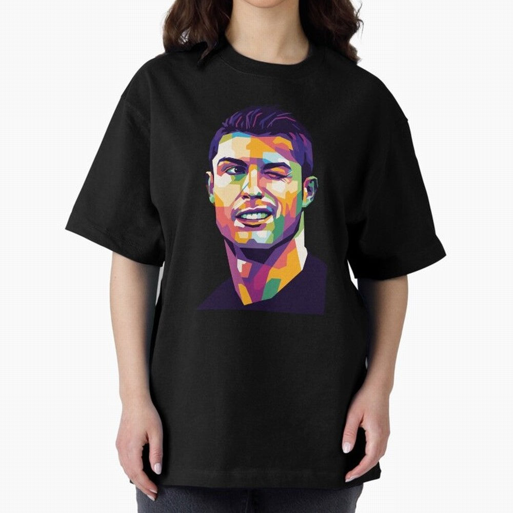 Cristiano Ronaldo Oversized T-Shirt Share Match Day Hype around FIFA World Cup 2026, CR7, Portugal, Vintage Soccer Flavor, Modern Football Stars, National Flags and Final Night Emotion; Ideal for Fans Who Follow Messi, Cristiano Ronaldo, CR7,