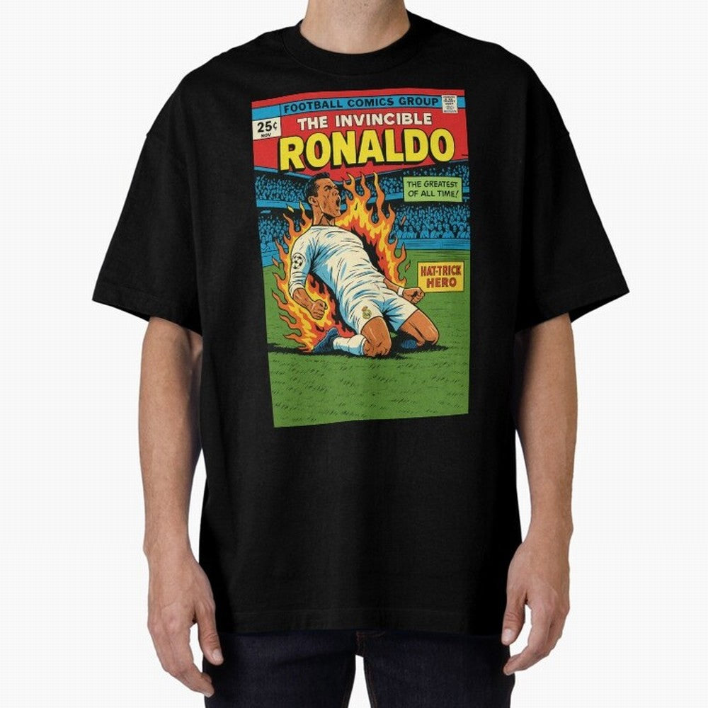 CR7 Comic Oversized T-Shirt Enjoy FIFA World Cup 2026 Group Stage Driven by Mbappe and Neymar, Netherlands Energy, Global Supporter Spirit, Legendary Goals, National Colors and Tournament Celebration; Made for Die Hard Supporters, Soccer Lovers,