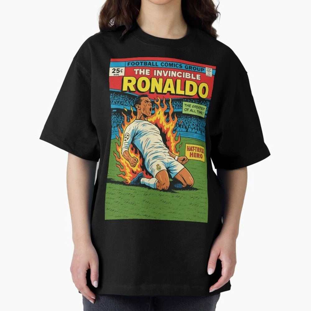CR7 Comic Oversized T-Shirt Enjoy FIFA World Cup 2026 Group Stage Driven by Mbappe and Neymar, Netherlands Energy, Global Supporter Spirit, Legendary Goals, National Colors and Tournament Celebration; Made for Die Hard Supporters, Soccer Lovers,