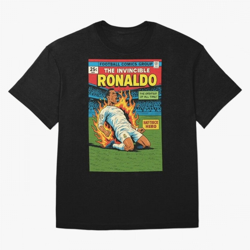 CR7 Comic Oversized T-Shirt Enjoy FIFA World Cup 2026 Group Stage Driven by Mbappe and Neymar, Netherlands Energy, Global Supporter Spirit, Legendary Goals, National Colors and Tournament Celebration; Made for Die Hard Supporters, Soccer Lovers,