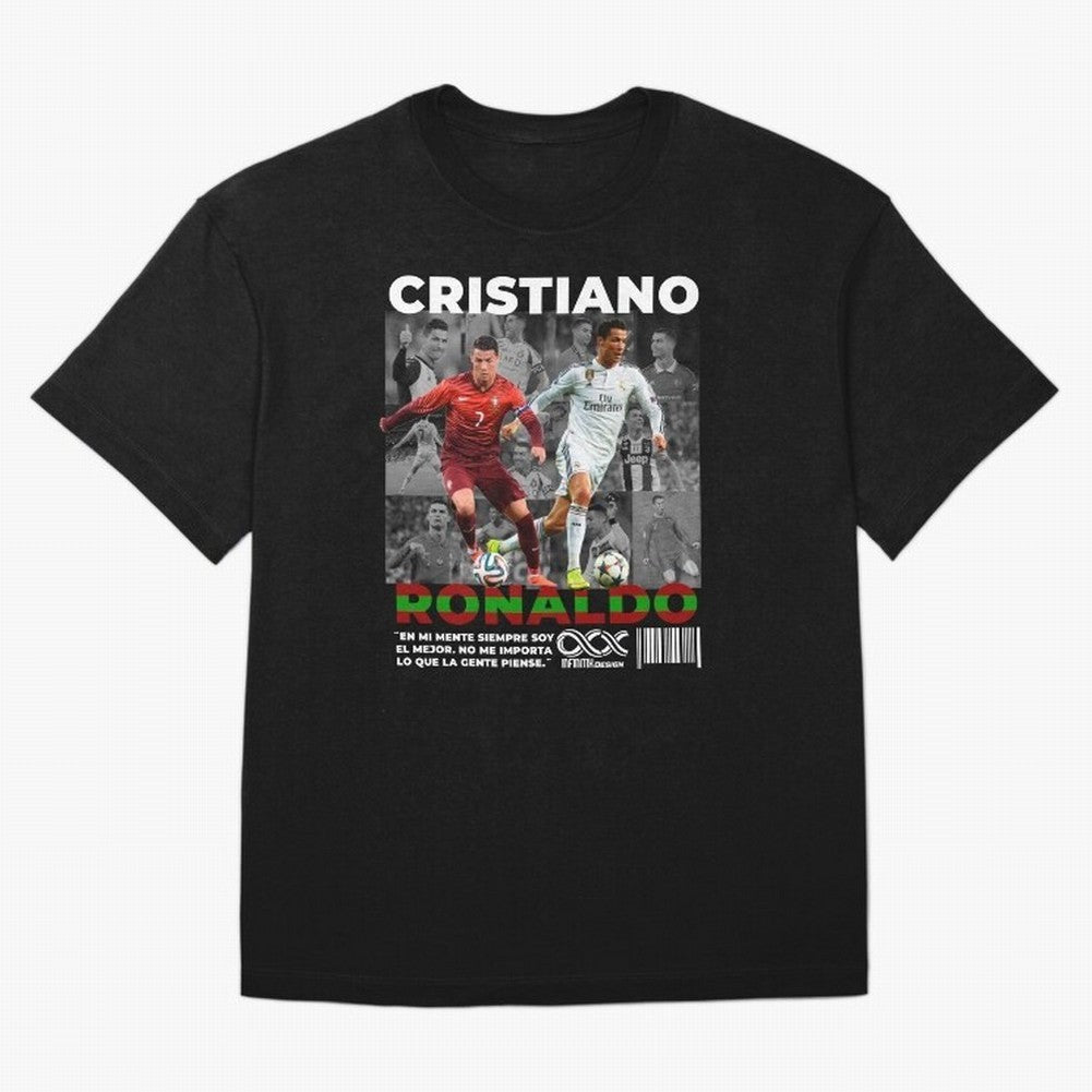 Cristiano Ronaldo Collage Oversized T-Shirt Share the Excitement of FIFA World Cup 2026 Group Stage for Fans of Haaland and England, Bringing Championship Spirit, Famous Goals, Roaring Crowds and International Football Unity; Ideal for Passionate