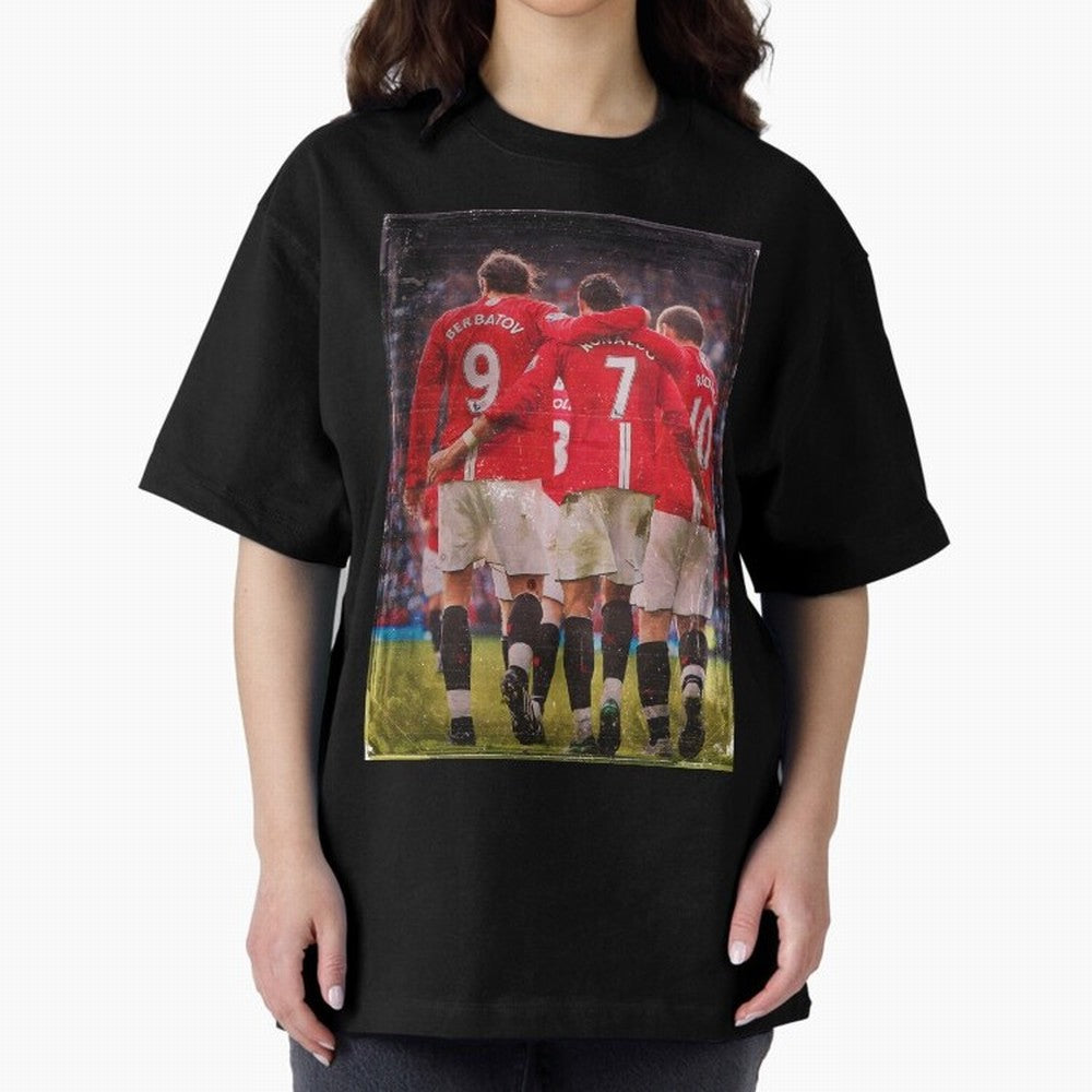 Ronaldo Berbatov Rooney Oversized T-Shirt Feel the Trophy Chase of Global Football Passion for FIFA World Cup 2026, Inspired by CR7 and Messi, France, Stadium Chants, National Pride, Trophy Dreams and Unforgettable Football Memories; Made for Die
