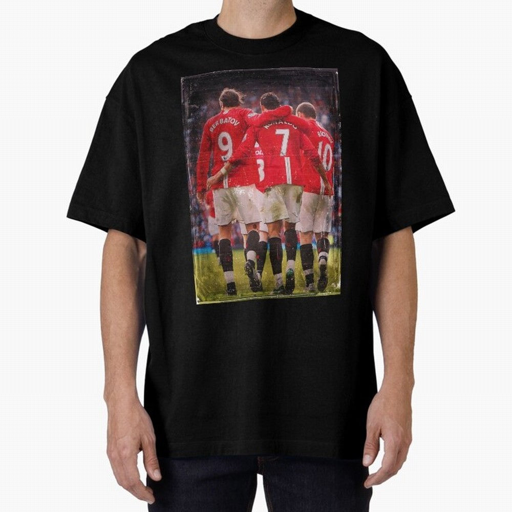 Ronaldo Berbatov Rooney Oversized T-Shirt Feel the Trophy Chase of Global Football Passion for FIFA World Cup 2026, Inspired by CR7 and Messi, France, Stadium Chants, National Pride, Trophy Dreams and Unforgettable Football Memories; Made for Die