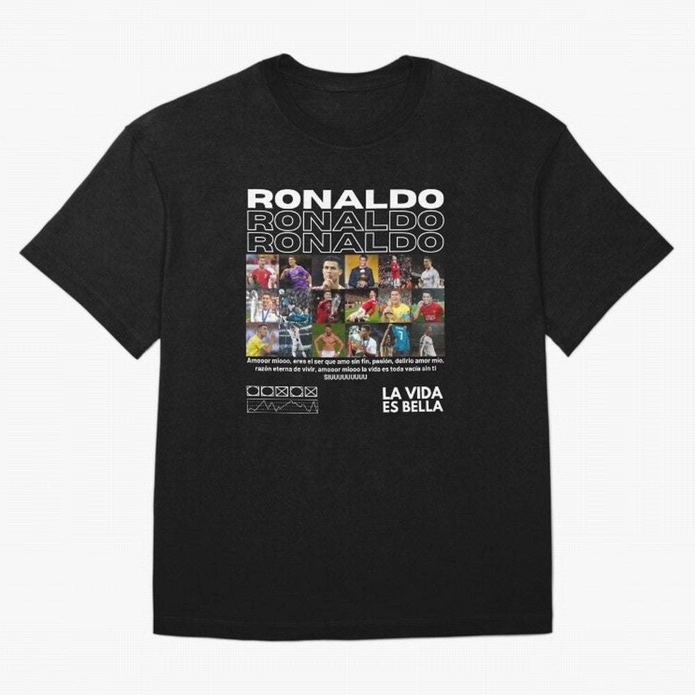 Cristiano Ronaldo CR7 Collage Oversized T-Shirt Carry the Dream of Match Day Hype around FIFA World Cup 2026 USA Canada Mexico, Cristiano Ronaldo, Spain and Netherlands, Champion Mindset, Group Stage Buzz, Knockout Tension and Passionate Fan