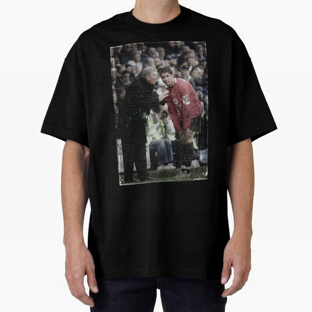 Sir Alex Ferguson and Cristiano Ronaldo Oversized T-Shirt Follow the Final Road of Global Football Passion for FIFA World Cup 2026 Group Stage, Built around Cristiano Ronaldo, Haaland and CR7, Brazil, Football History, Final Match Energy, Crowd