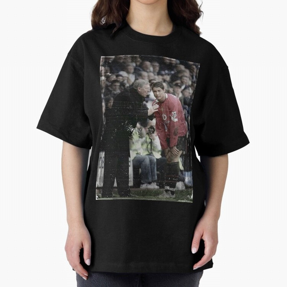 Sir Alex Ferguson and Cristiano Ronaldo Oversized T-Shirt Follow the Final Road of Global Football Passion for FIFA World Cup 2026 Group Stage, Built around Cristiano Ronaldo, Haaland and CR7, Brazil, Football History, Final Match Energy, Crowd