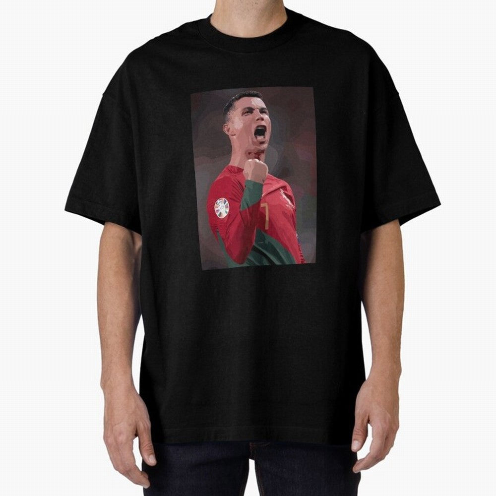 Cristiano Ronaldo Oversized T-Shirt Honor the Football Icons of FIFA World Cup 2026 for Fans of Cristiano Ronaldo and Germany, Bringing Football Festival Excitement, Trophy Ambitions, Country Rivalries and Star Player Buzz; Ideal for Football Dads,