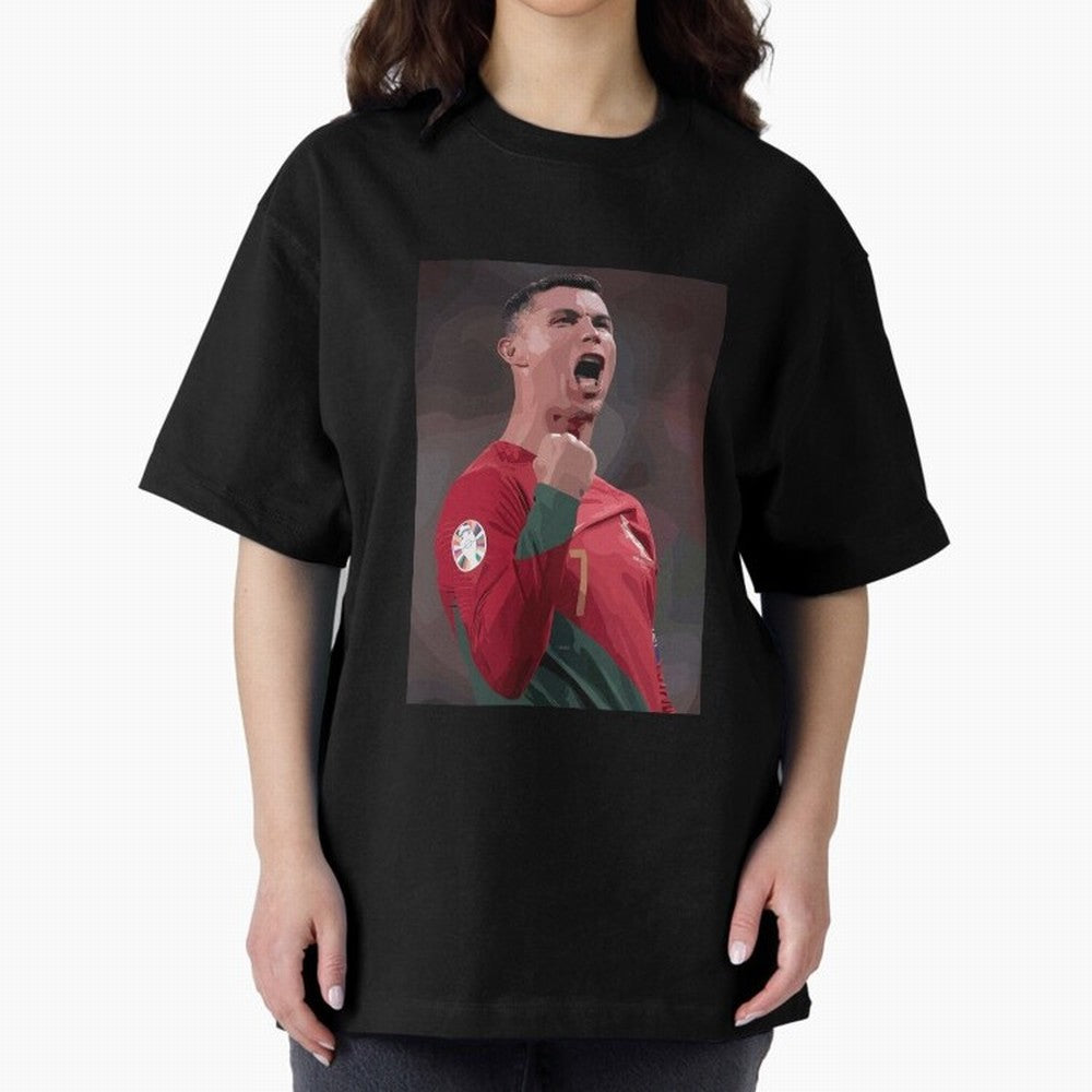 Cristiano Ronaldo Oversized T-Shirt Honor the Football Icons of FIFA World Cup 2026 for Fans of Cristiano Ronaldo and Germany, Bringing Football Festival Excitement, Trophy Ambitions, Country Rivalries and Star Player Buzz; Ideal for Football Dads,
