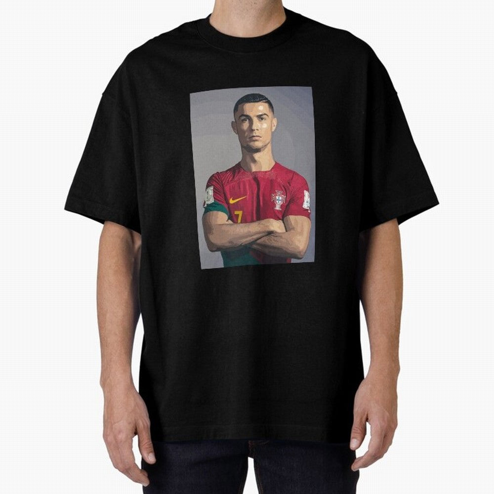 Cristiano Ronaldo Oversized T-Shirt Fuel Your Fan Pride for Global Football Passion for FIFA World Cup 2026 Group Stage, Featuring Haaland, Portugal, Champion Mindset, Group Stage Buzz, Knockout Tension and Passionate Fan Culture; Made for Die Hard