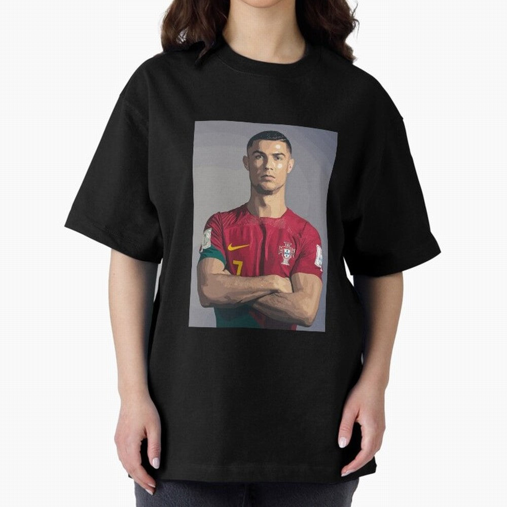 Cristiano Ronaldo Oversized T-Shirt Fuel Your Fan Pride for Global Football Passion for FIFA World Cup 2026 Group Stage, Featuring Haaland, Portugal, Champion Mindset, Group Stage Buzz, Knockout Tension and Passionate Fan Culture; Made for Die Hard