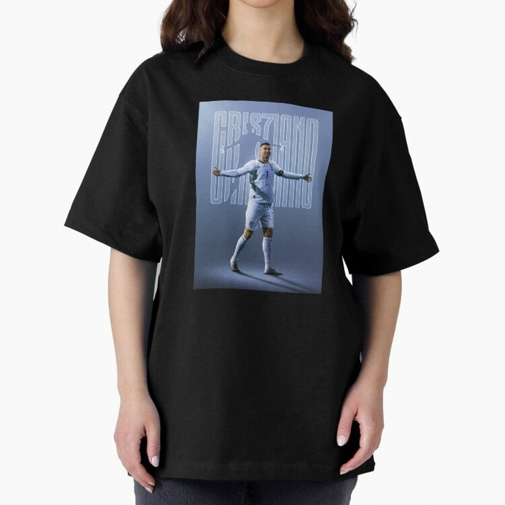 Football Royalty: Cristiano Ronaldo Oversized T-Shirt Create FIFA World Cup 2026 Group Stage Spirit, Made for Portugal, Cristiano Ronaldo, Haaland and CR7, Football Festival Excitement, Trophy Ambitions, Country Rivalries and Star Player Buzz; Made