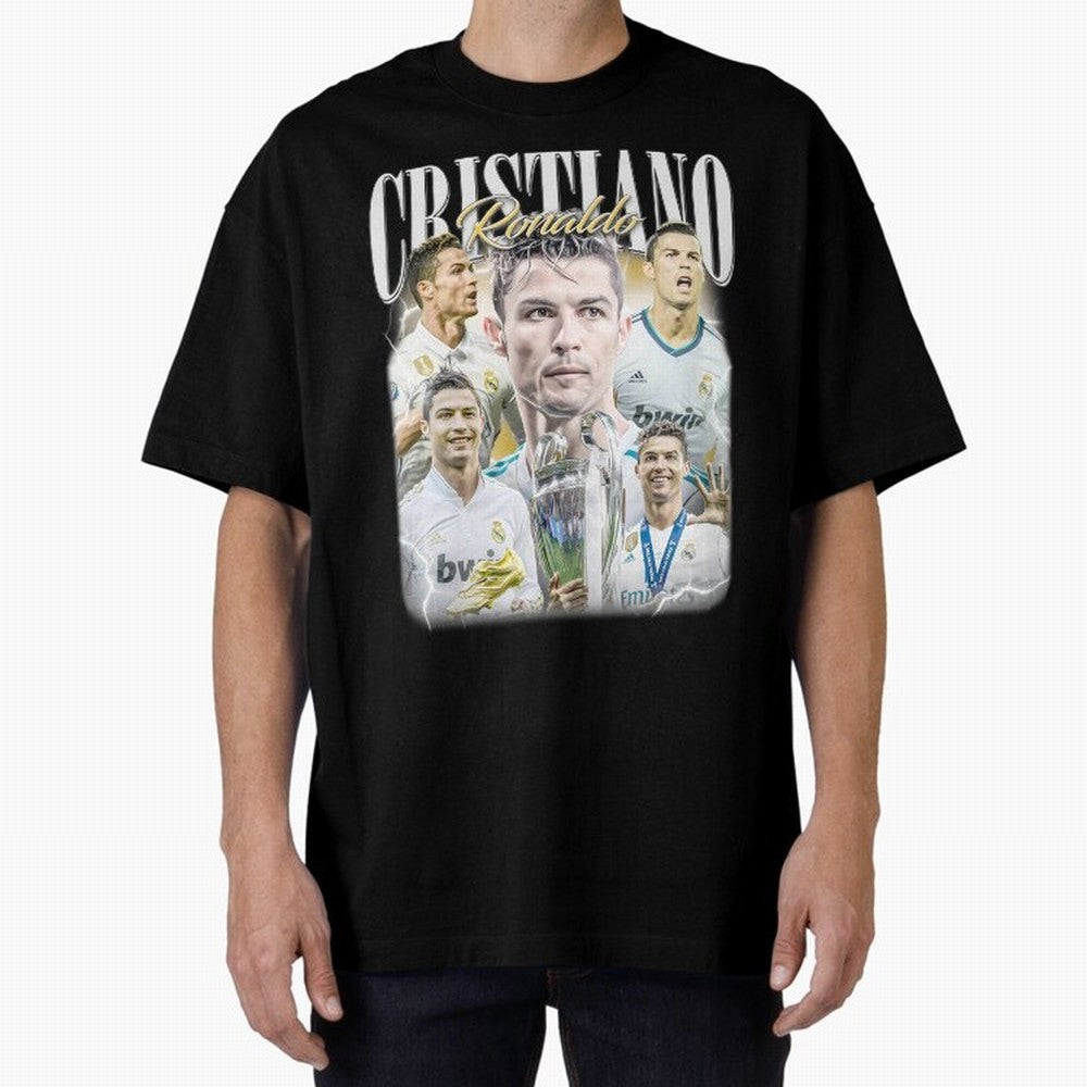 Cr7 Vintage Tribute: Soccer Legend Collage | Limited Edition Oversized T-Shirt Treasure FIFA World Cup 2026 Spirit, Made for England, Mbappe and Neymar, Champion Mindset, Group Stage Buzz, Knockout Tension and Passionate Fan Culture; Perfect for