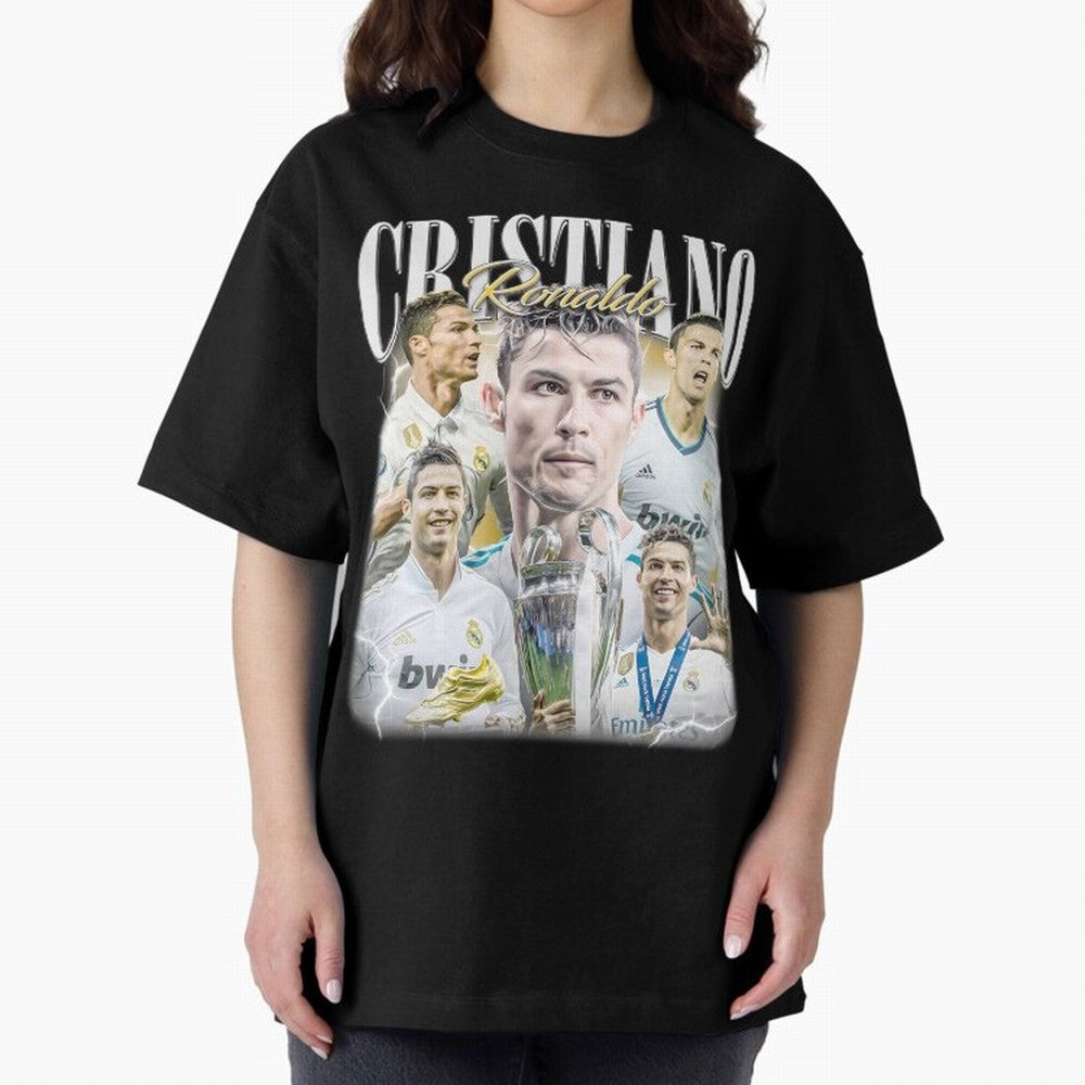 Cr7 Vintage Tribute: Soccer Legend Collage | Limited Edition Oversized T-Shirt Treasure FIFA World Cup 2026 Spirit, Made for England, Mbappe and Neymar, Champion Mindset, Group Stage Buzz, Knockout Tension and Passionate Fan Culture; Perfect for