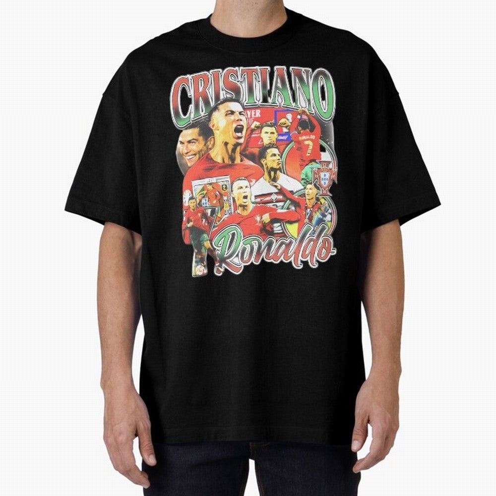 Cristiano Ronaldo Oversized T-Shirt Represent Football Lovers during Global Football Passion for FIFA World Cup 2026, Filled with Mbappe and Neymar, Portugal, Spain and Germany, Champion Mindset, Group Stage Buzz, Knockout Tension and Passionate