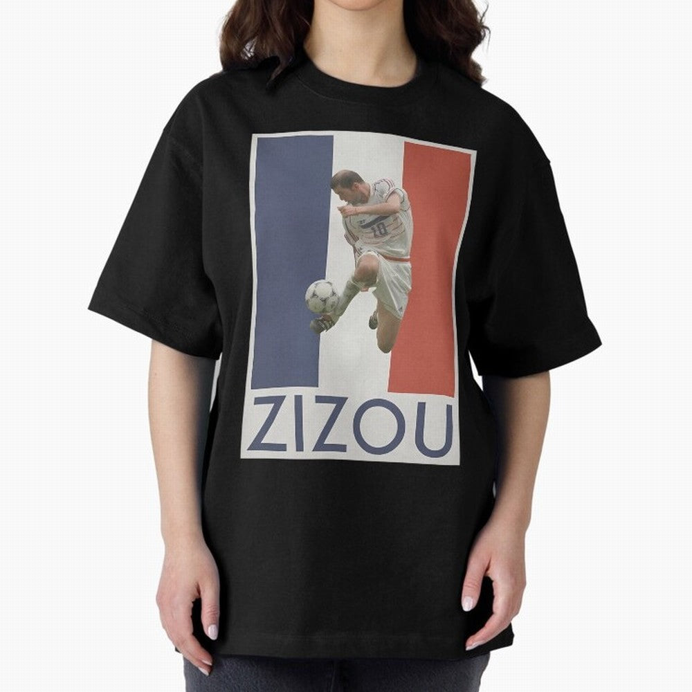 Football - Zidane Oversized T-Shirt Live the Energy of FIFA World Cup 2026 Group Stage Spirit, Celebrating Argentina and Brazil, Messi, CR7 and Mbappe, Vintage Soccer Flavor, Modern Football Stars, National Flags and Final Night Emotion; Ideal for