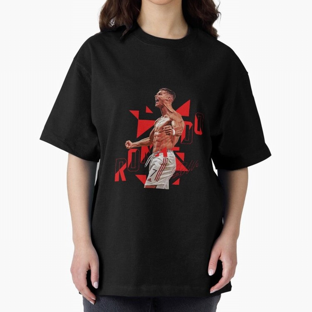 Cristiano Ronaldo Oversized T-Shirt Celebrate Fan Favorites in FIFA World Cup 2026 Group Stage Highlighting Messi, CR7 and Mbappe, Portugal, Spain and Germany Energy, Game Day Rituals, Football Legends, Country Pride and the Road to the Final; Made