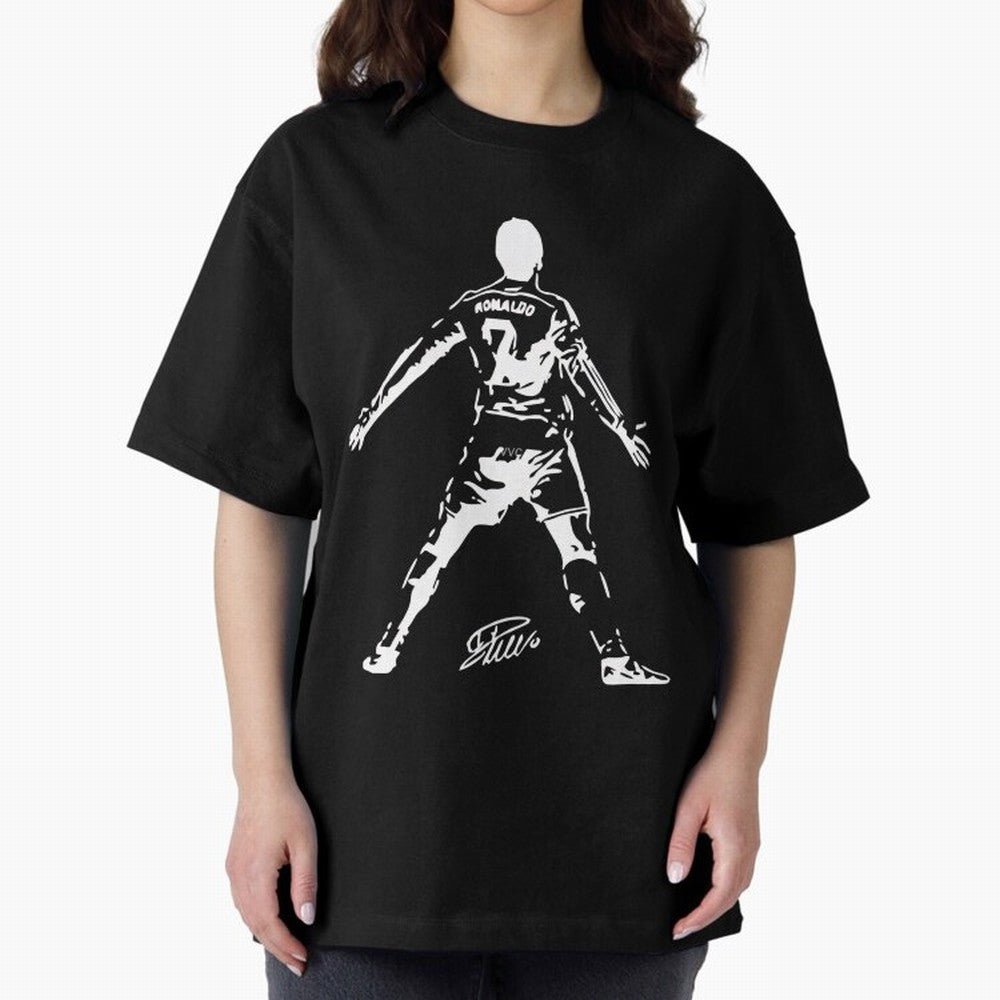 Retro Football Player Celebration Silhouette Artwork For Men And Gift For Soccer Fans Oversized T-Shirt Capture Stadium Memories from FIFA World Cup 2026 USA Canada Mexico for Fans of Messi, Neymar and Mbappe and Germany, Bringing Global Supporter
