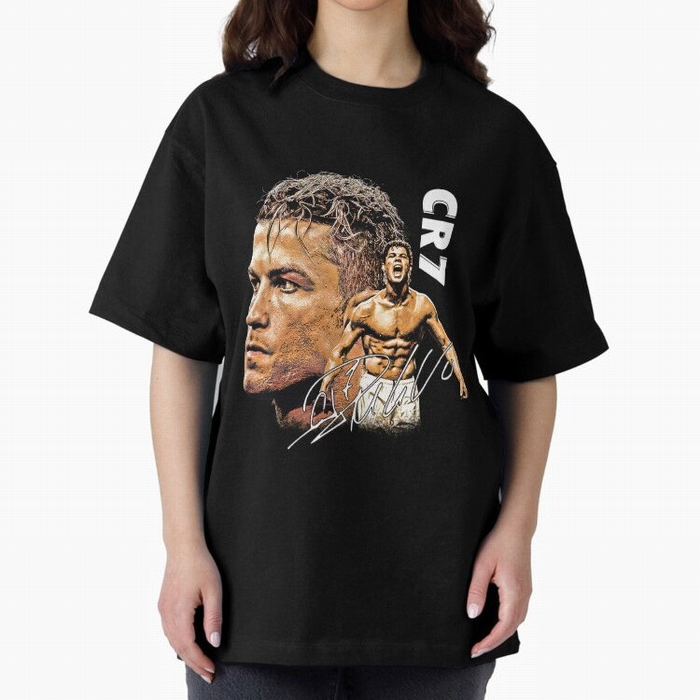 Retro Football Legend Poster Illustration For Men And Gift For Soccer Fans Oversized T-Shirt Capture Stadium Memories from the FIFA World Cup 2026 Group Stage Journey through Messi and Cristiano Ronaldo Highlights, Spain Pride, Retro Football
